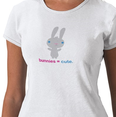 Ultra Kawaii - bunnies = cute. T-shirt from Zazzle.com_1250495911110